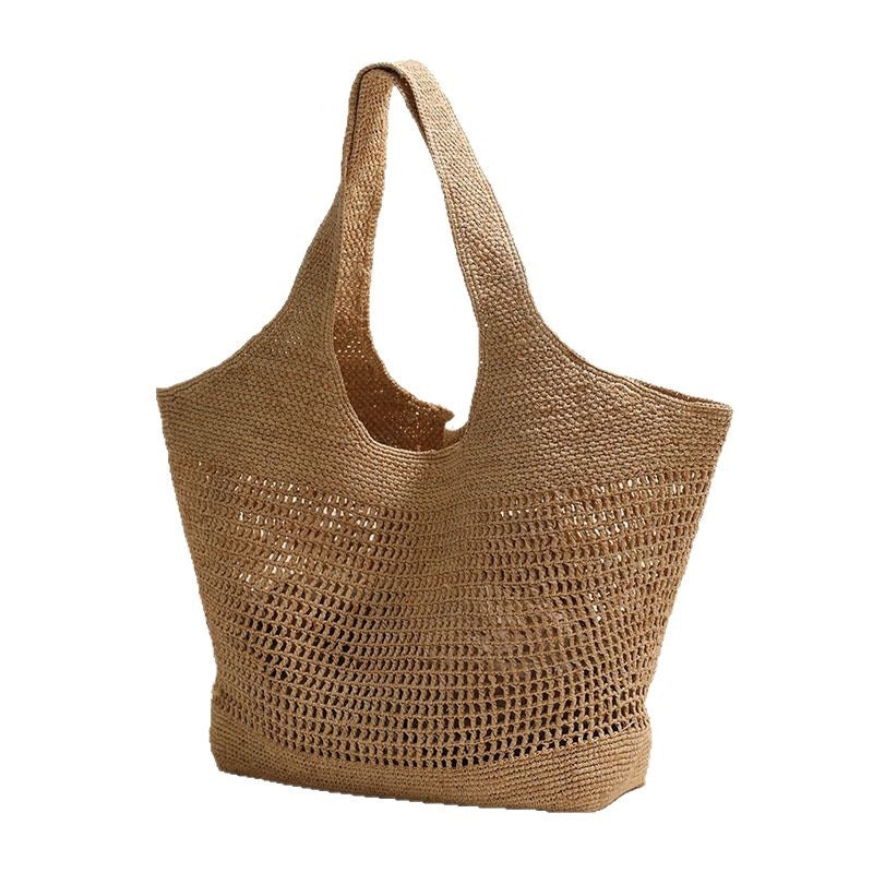 Damen Handgeknüpfte Strandtasche aus natürlichem Bastmaterial Brehn