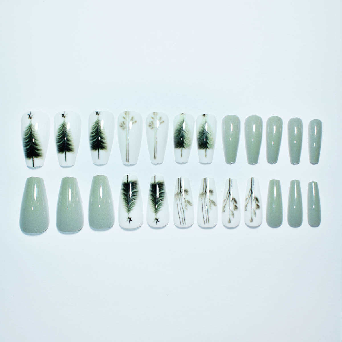 Künstlerische Botanische Press-On Nagelkunst Brehn