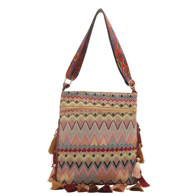 Bohemian Gewebte Schultertasche