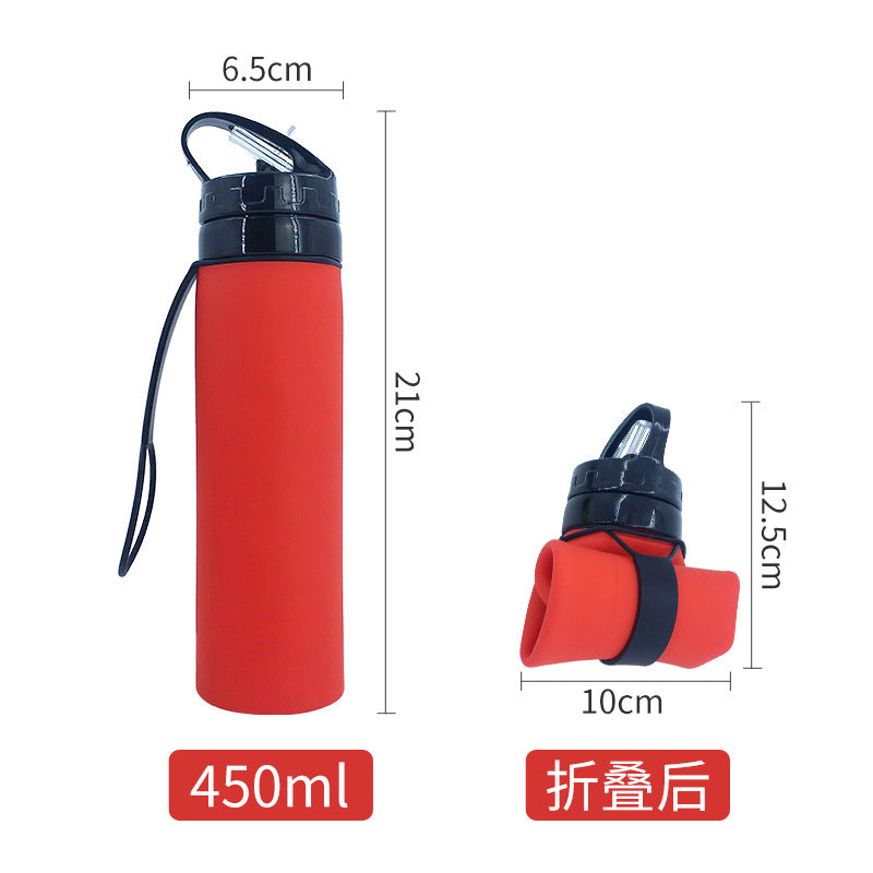 Damen Faltbare Sport-Trinkflasche mit integriertem Strohhalm Brehn