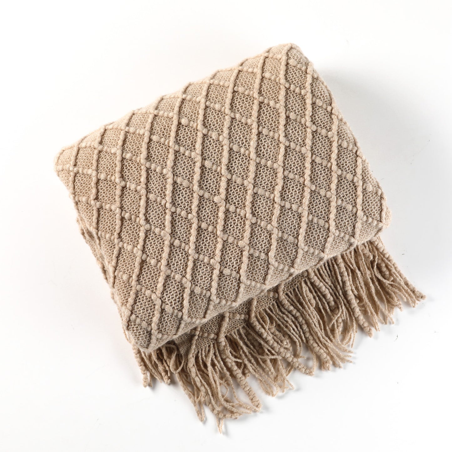 Kabelflecht-Fringe-Wurfdecke Brehn