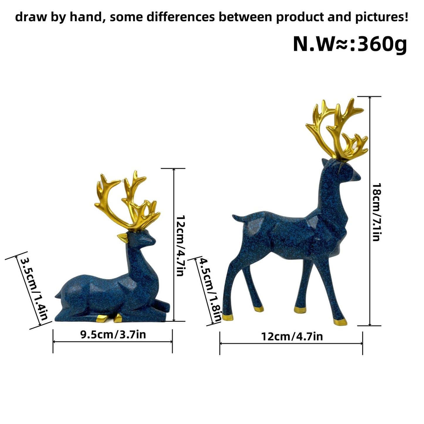 Elegante Hirsch Skulptur Brehn