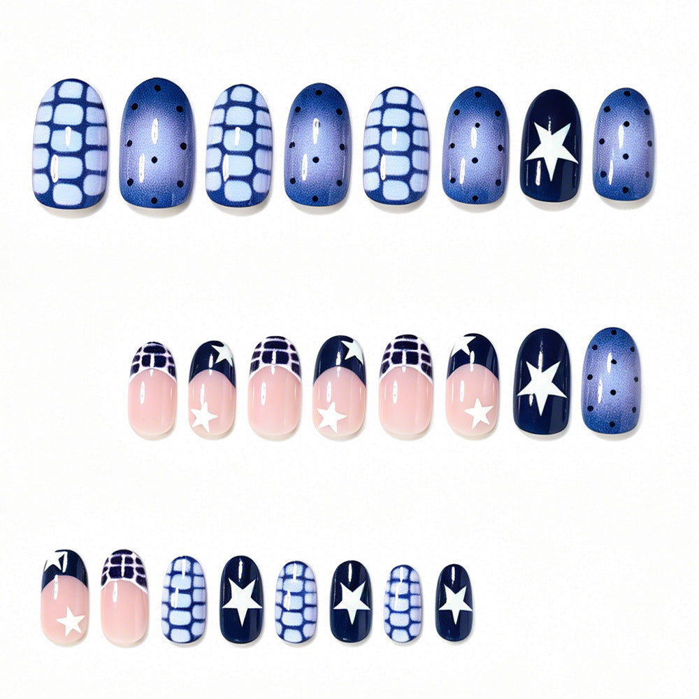 Künstlerisches vom Ozean inspiriertes Press-On Nagelset Brehn