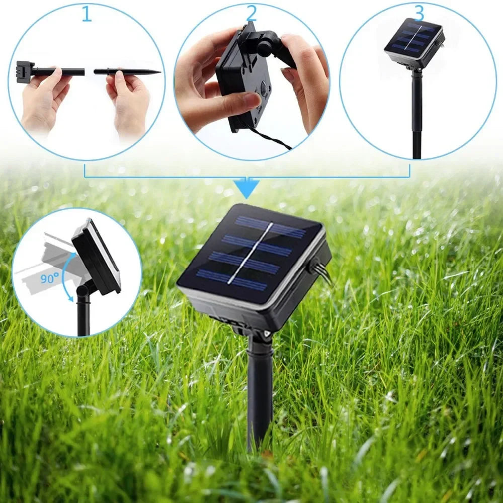 Solarbetriebene LED Lichterkette mit Flammeneffekt – Dekorative Außenbeleuchtung für Garten und Terrasse | Brehn