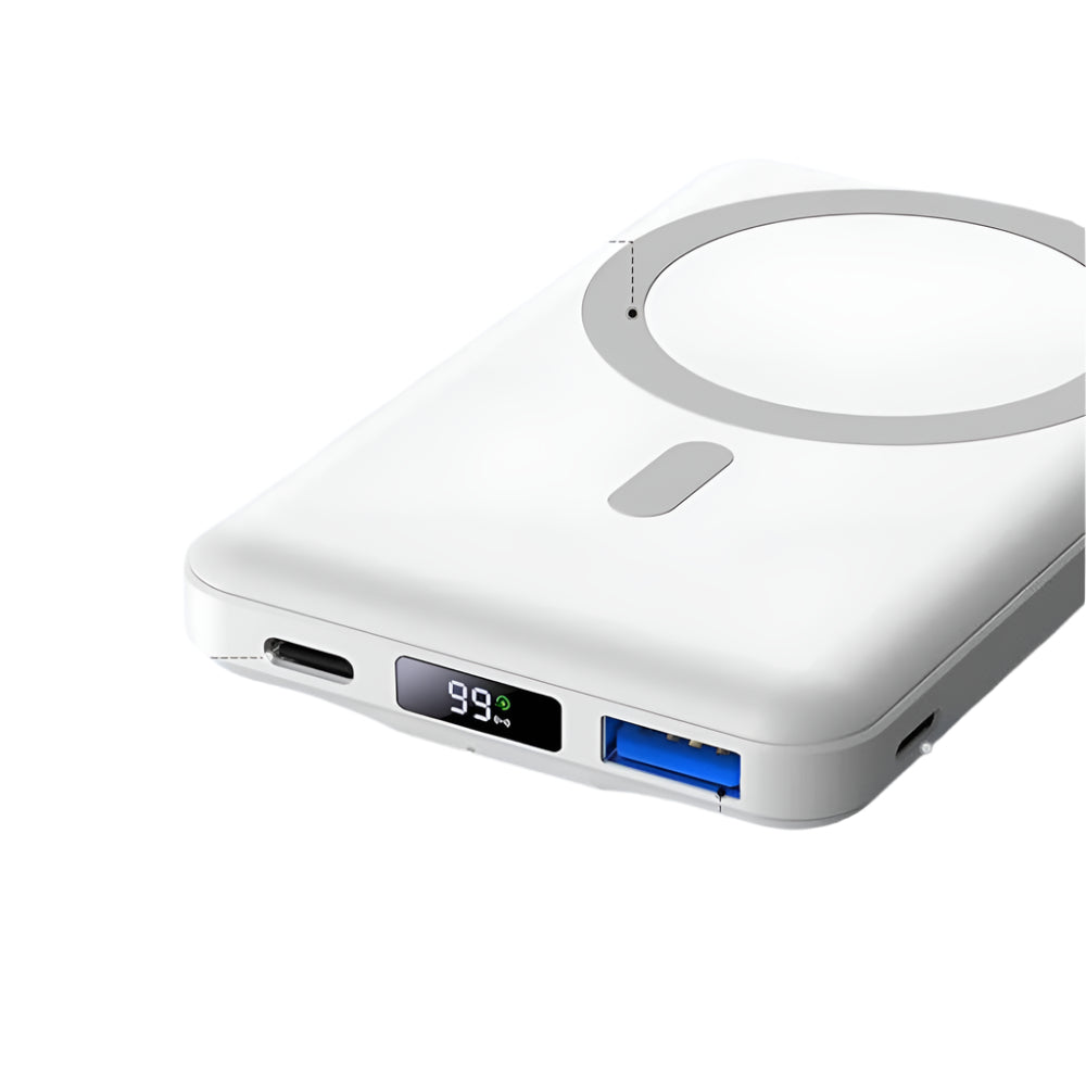 Brehn | LuxeCharge Drahtlose externe Batterie 5000mAh | Leistungsstarkes kabelloses Laden für Geräte unterwegs