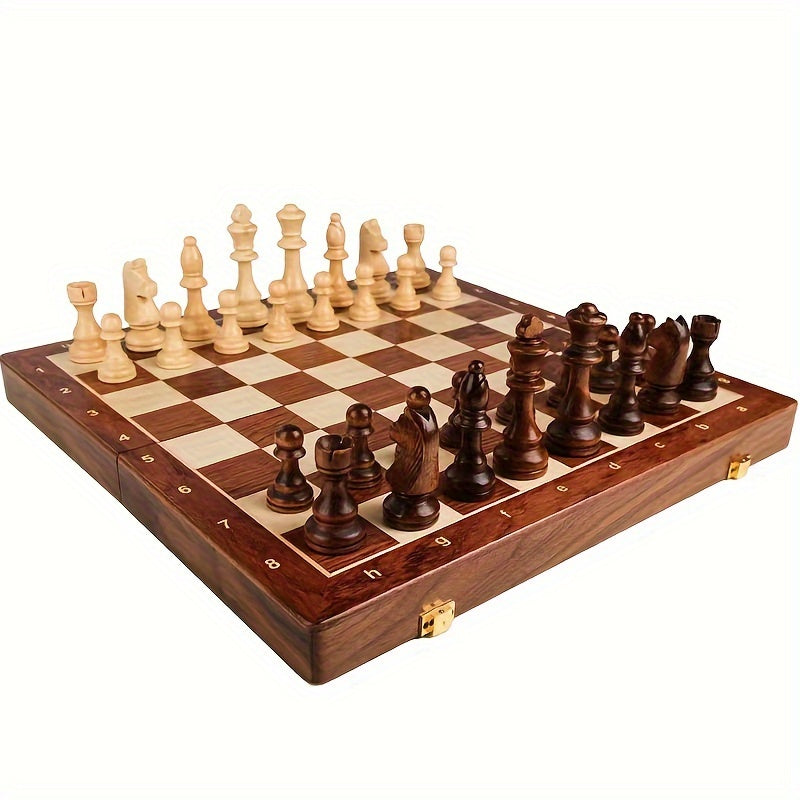 RoyalWood Luxus Schachset – Schachbrett aus massivem Holz mit fein detaillierten Figuren | Brehn