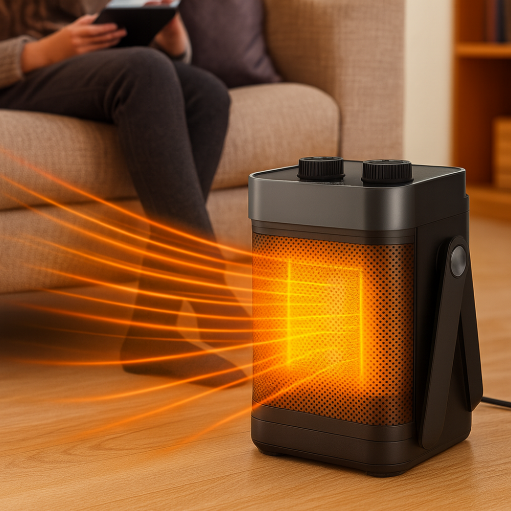 Brehn | Portabler elektrischer Konvektionsheizer mit Thermostat – Energiesparender Raumheizer für schnelle Heizung 900 W
