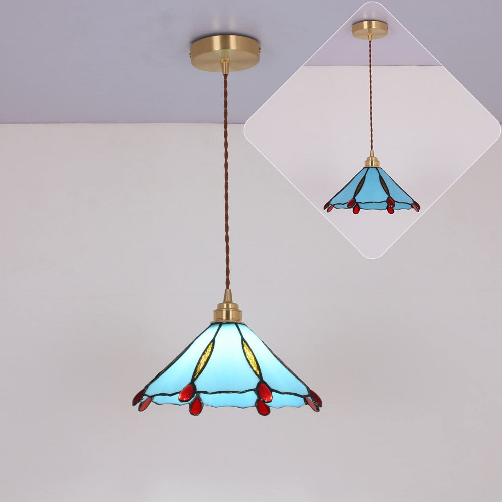 Retro Buntglas Tiffany Kegel Pendelleuchte | Brehn