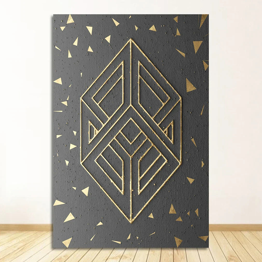 Rustikale Gold-Grau-Schwarz Abstract Wandkunst Fine Art Leinwanddrucke Poster Bilder Für Wohnzimmer Esszimmer Kunst Für zeitgenössische Innenräume