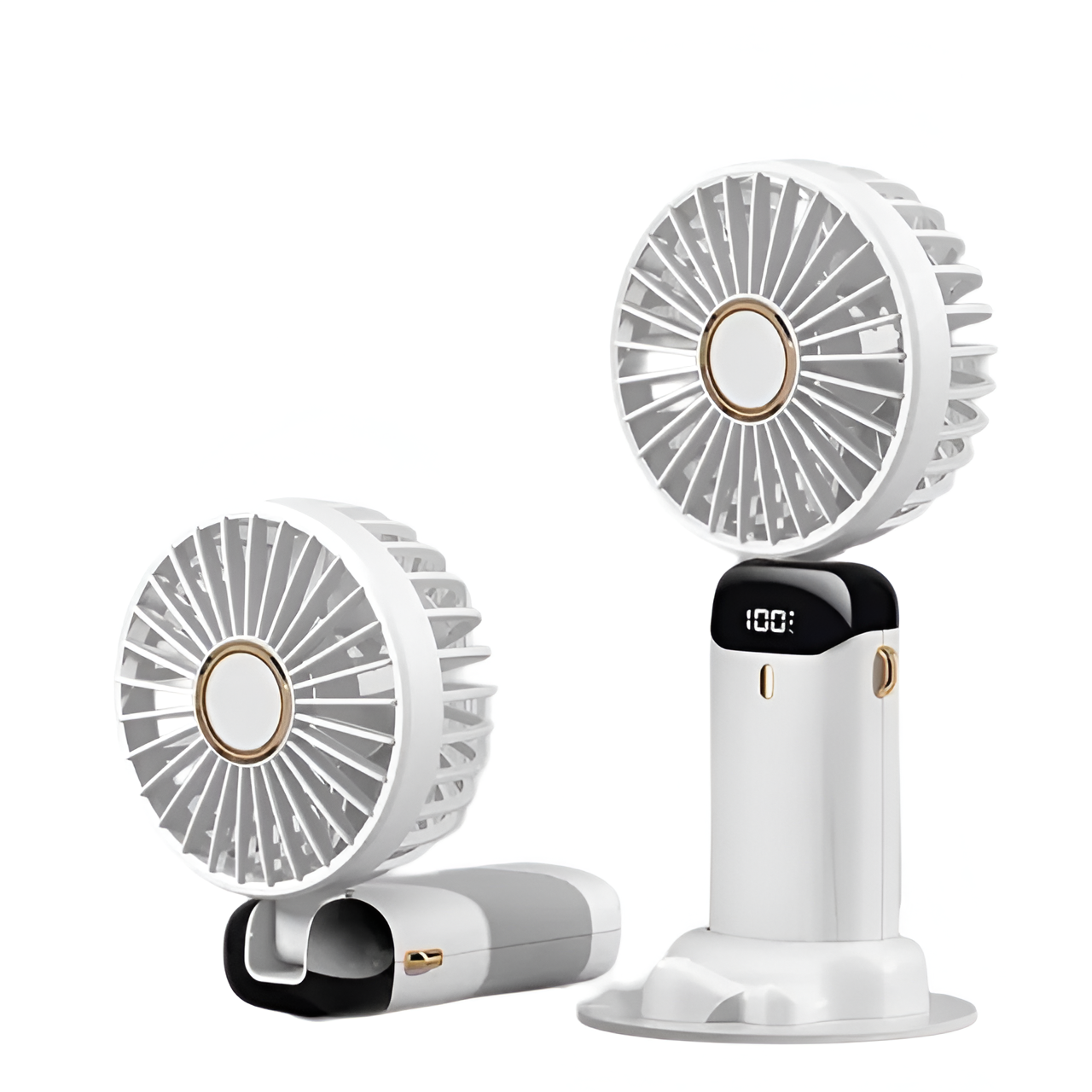 Wiederaufladbarer Handheld Mini Ventilator | 5-Geschwindigkeits, 90-Grad verstellbar & leise für Büro, Zuhause & Außenbereich | Brehn