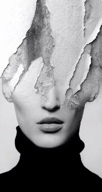 Modern Abstract Portrait Überlagerung Landschaft Wandkunst Fine Art Leinwanddrucke Schwarz Weiß Bilder Für Modernes Wohnzimmer Eingangsbereich Foyer Kunst Dekor (Unrahmt) | Brehn