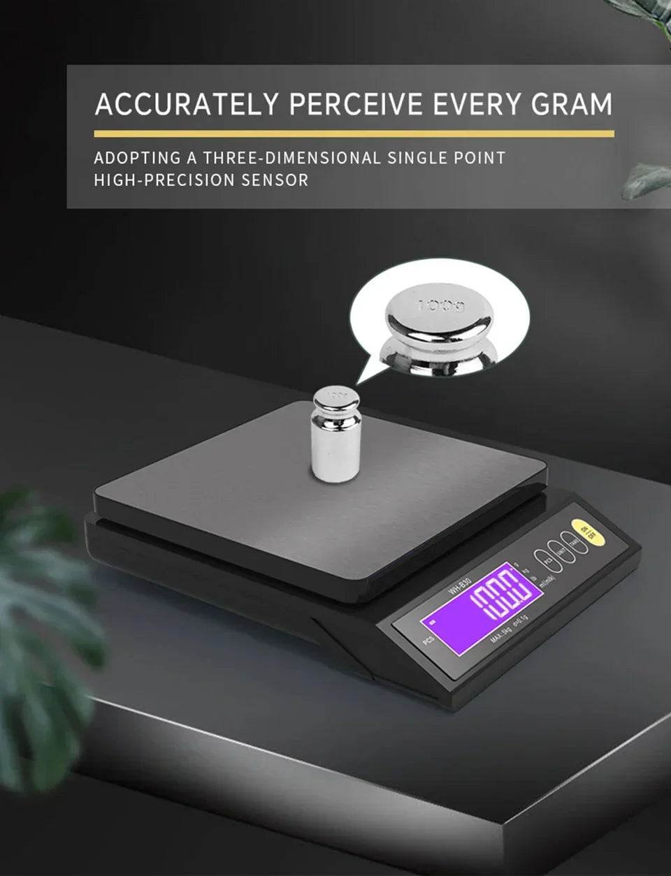 Brehn | 5 kg/0,1 g und 10 kg/1 g digitale elektronische Küchenwaage, LCD-Display, voll wasserdichtes Edelstahl-Waagetool zum Backen