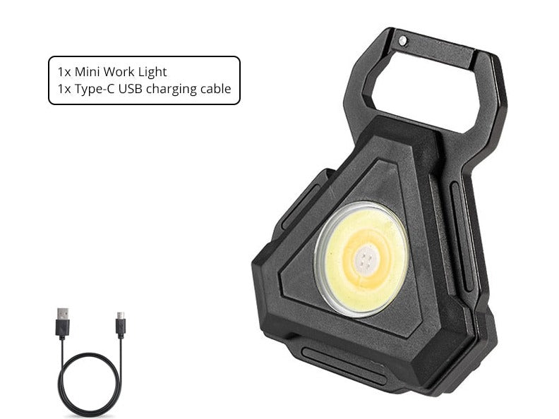 Brehn | Mini-LED-Taschenlampe USB Flaschenöffner Schlüsselanhänger