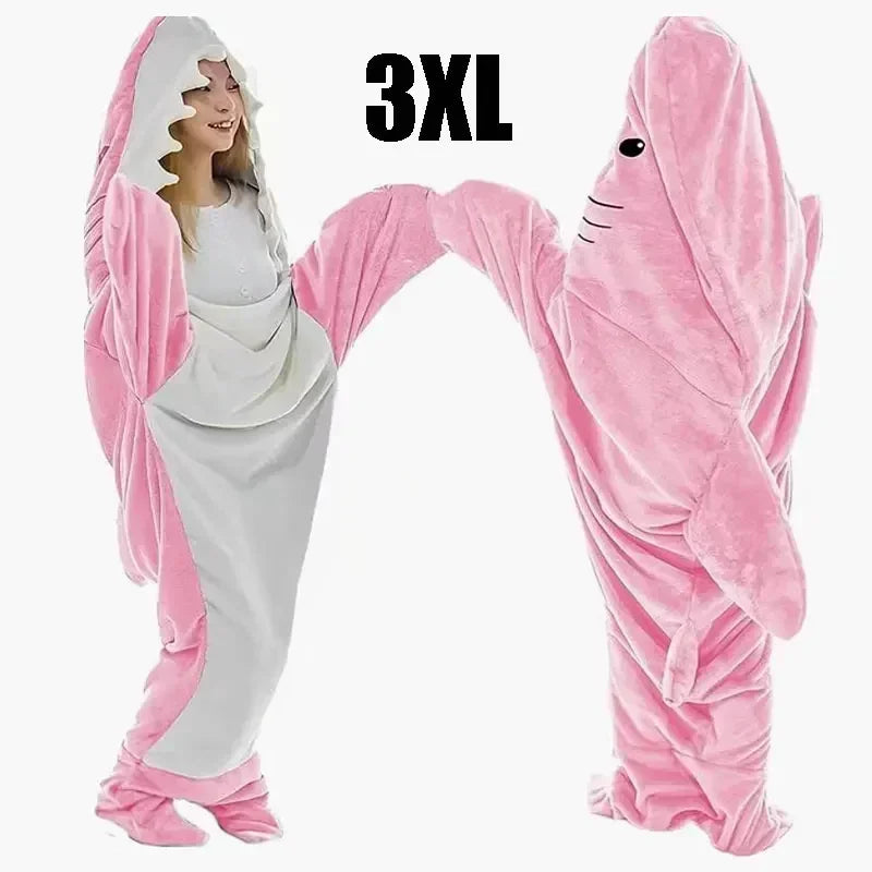 Snuggly Shark Gemütlicher Kapuzen-Einteiler Brehnanket