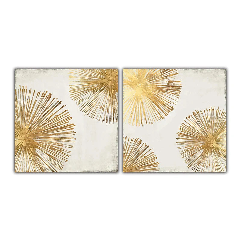 Goldene Radiale Zirkuläre Abstrakte Wandkunst Feine Kunst Leinwanddrucke Poster Bilder Für Wohnzimmer Esszimmer Schlafzimmer Kunst Dekor | Brehn