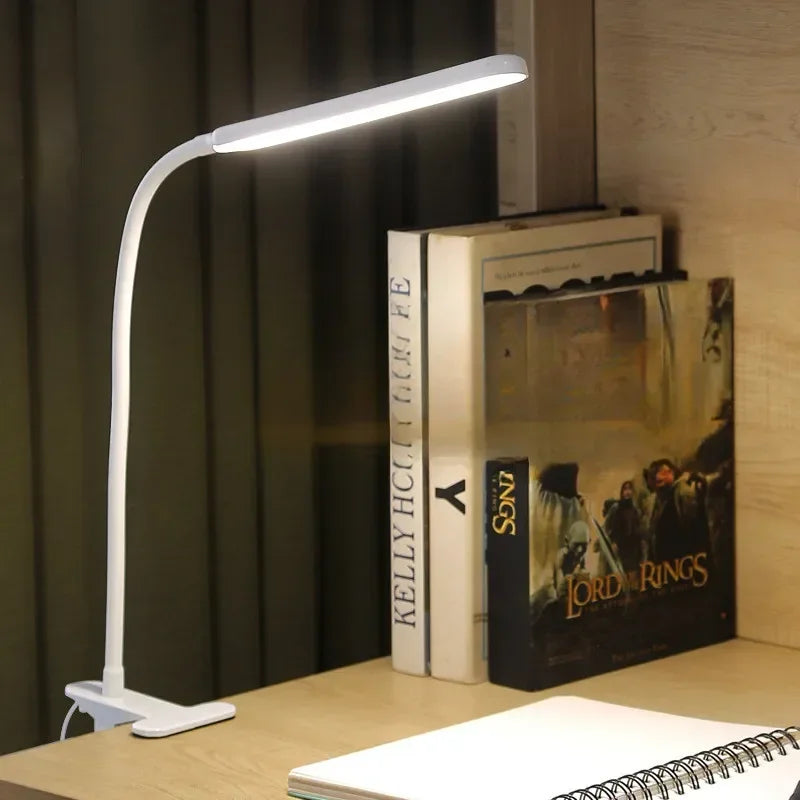 Brehn | LED-Klemmleuchte LumaFlex | 3 Lichtfarben & 10 Helligkeitsstufen | USB-Betrieb | Flexibler Schwanenhals | Augenfreundlich & Dimmbar