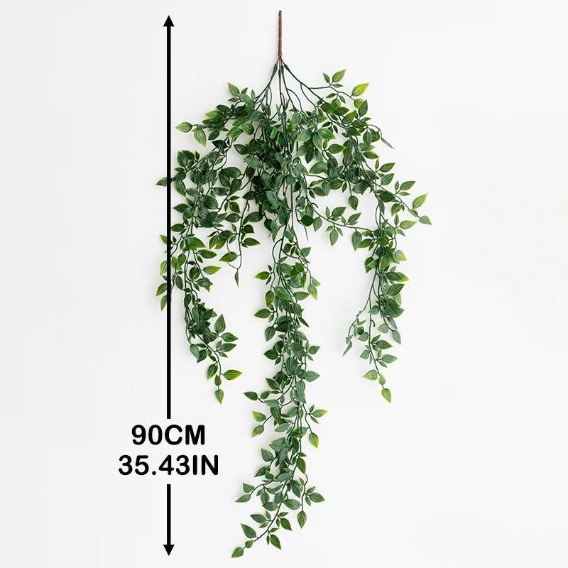 Brehn | VerduraLine Künstliche Pflanze Hängend | Immergrün & Wartungsfrei | 90 cm Dekoration | Frisches Natürliches Design