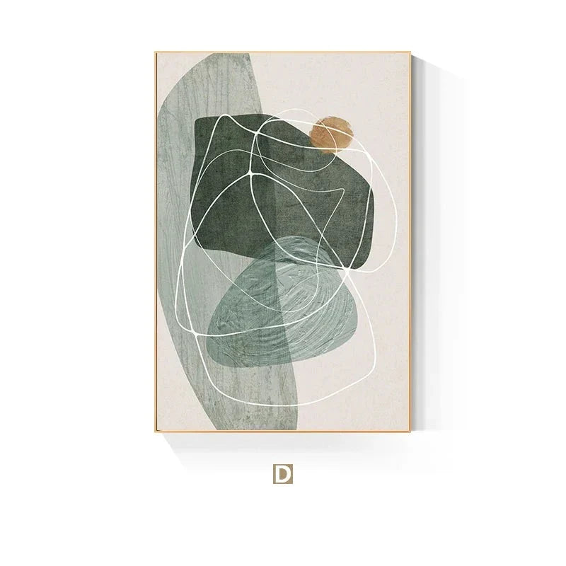 Skandinavische abstrakte Form Linien & Formen Wandkunst Fine Art Leinwanddrucke Neutrales Farbschema Bilder für moderne Wohnzimmerdekoration | Brehn