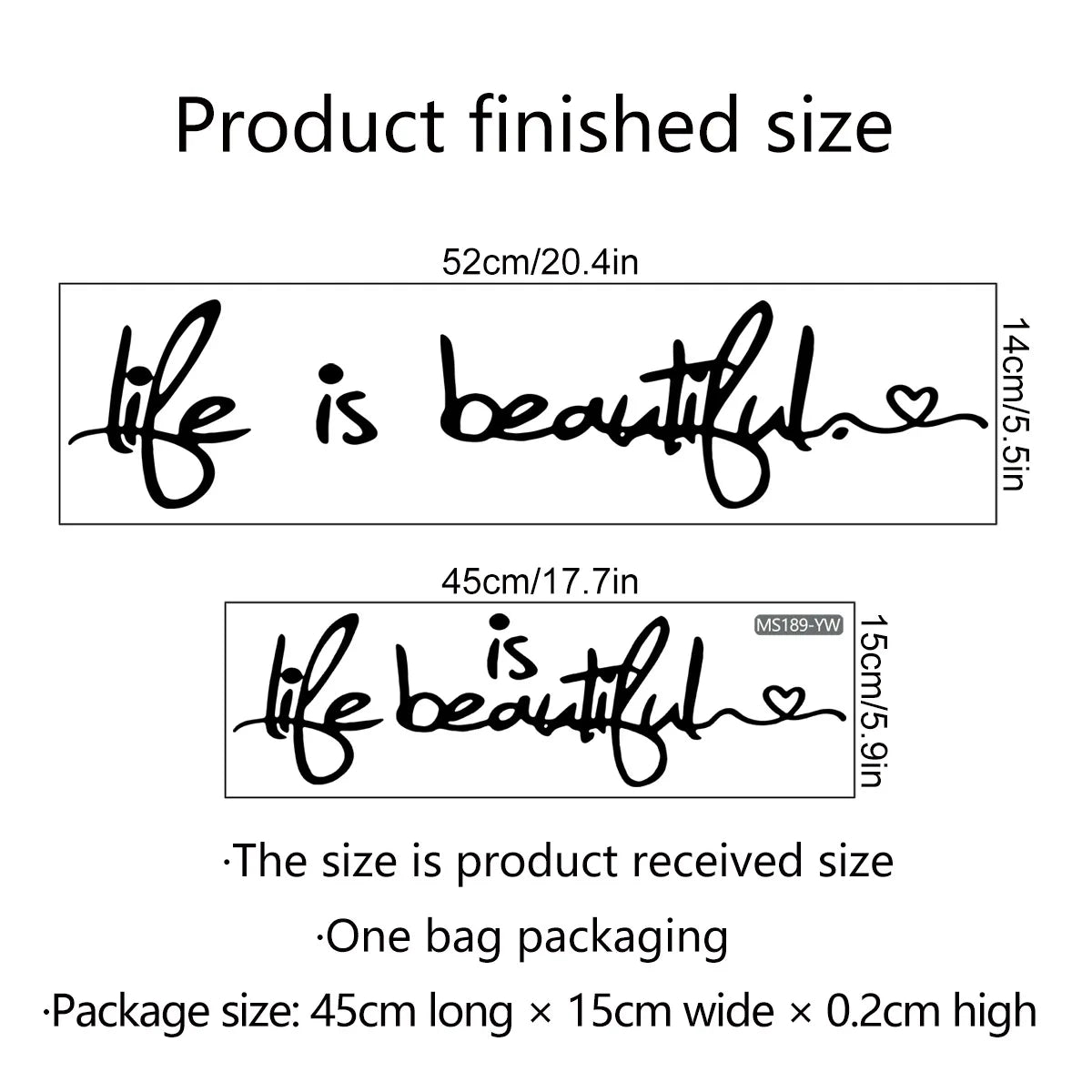 Schöner Leben Inspirierender Wandaufkleber Abnehmbarer Peel and Stick Tägliches Mantra Wandtattoo Kreatives DIY Zuhause Dekor Für Wohnzimmer Schlafzimmer Esszimmer | Brehn