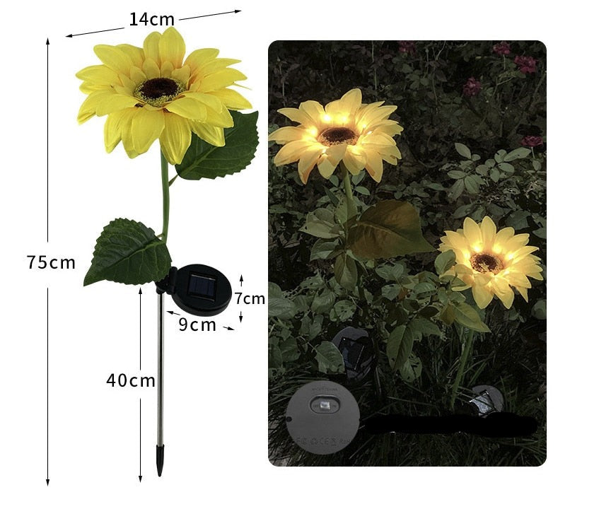 Sonnenblumen Wasserdichte Solar LED Gartenlichter