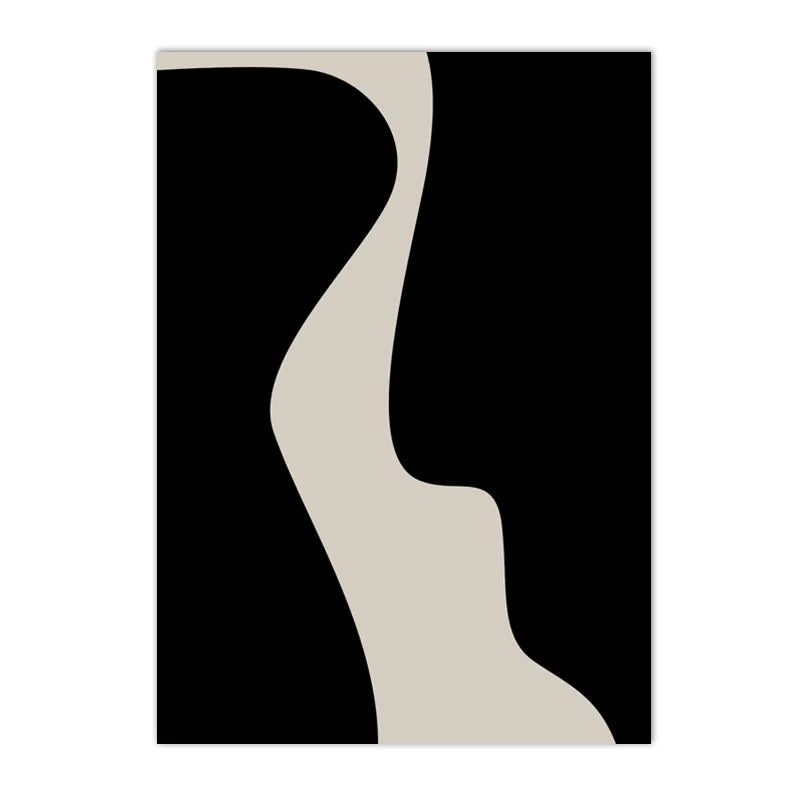 Moderne abstrakte schwarze Form & Linie minimalistische Wandkunst Fine Art Leinwanddrucke Bilder für moderne Wohnungen Wohnzimmer Schlafzimmer Kunst Dekor | Brehn