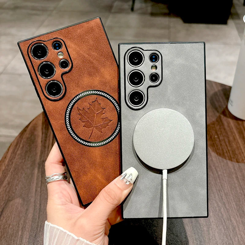 BowLift | Leather Samsung Galaxy Magnetic Wireless Charging Case
