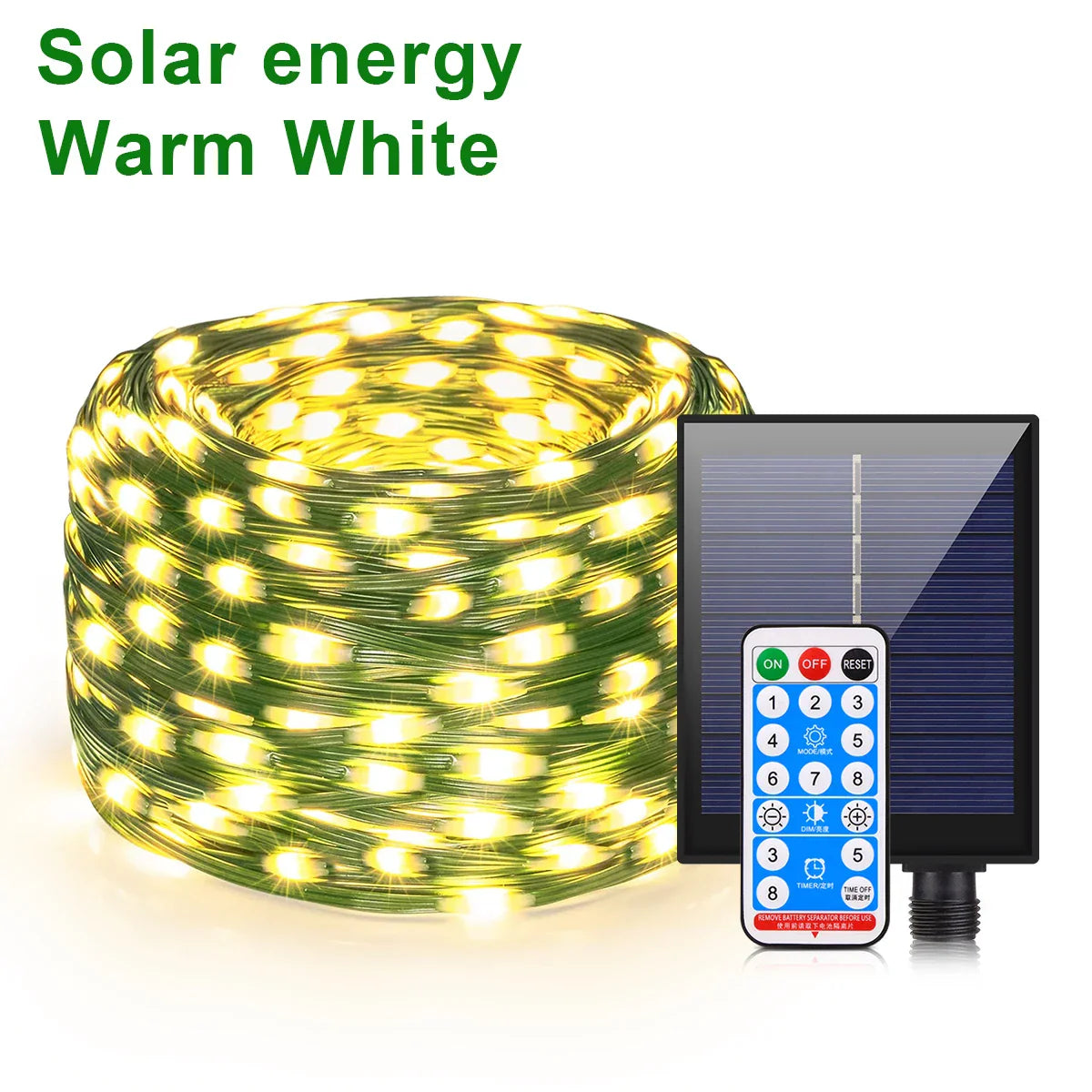 Brehn | Solar Lichterkette 100M LumiSol ProLine | 8 Modi | IP65 wasserdicht | Extra helle LEDs | Fernbedienung & schnelles Laden | Für Garten, Hochzeit & Weihnachten