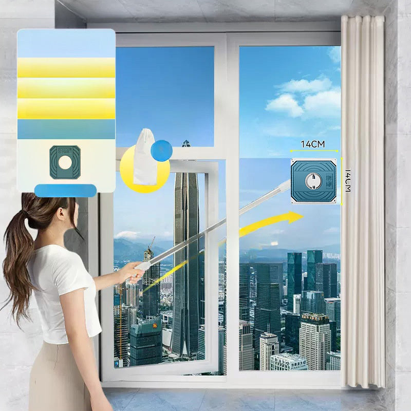 VIvolux | Mühelose doppelseitige Fensterputzbürste mit langem Griff