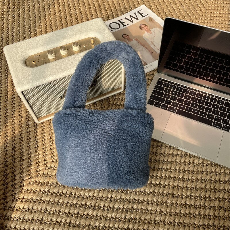 Brehn | Kuscheliges Plüsch Mini Eimer Tasche