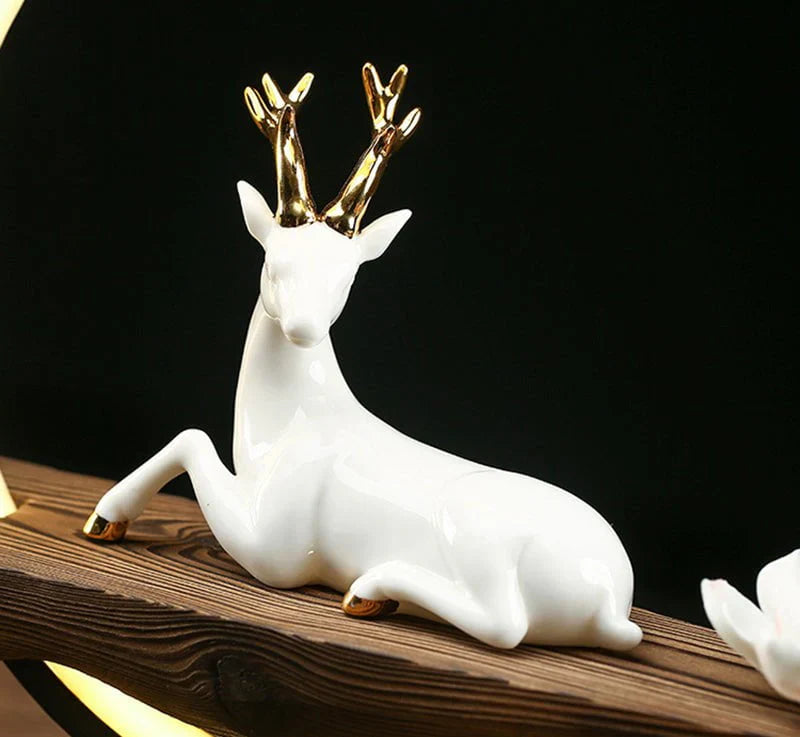 Brehn | Weißer Hirsch Räucherofen Lampe - SereneStag