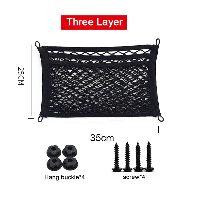 Brehn | Dehnbare Mesh-Cargo-Netz-Autolager-Organizer-Tasche