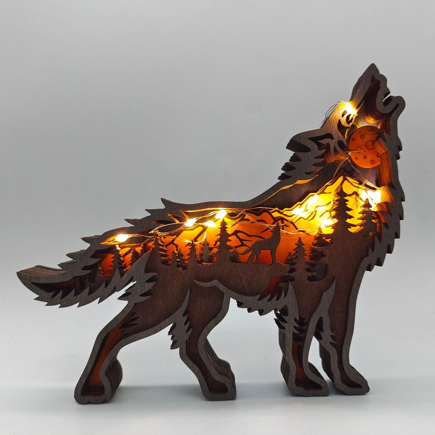 Nightglow Holz Handwerk Wolf Dekor | Brehn