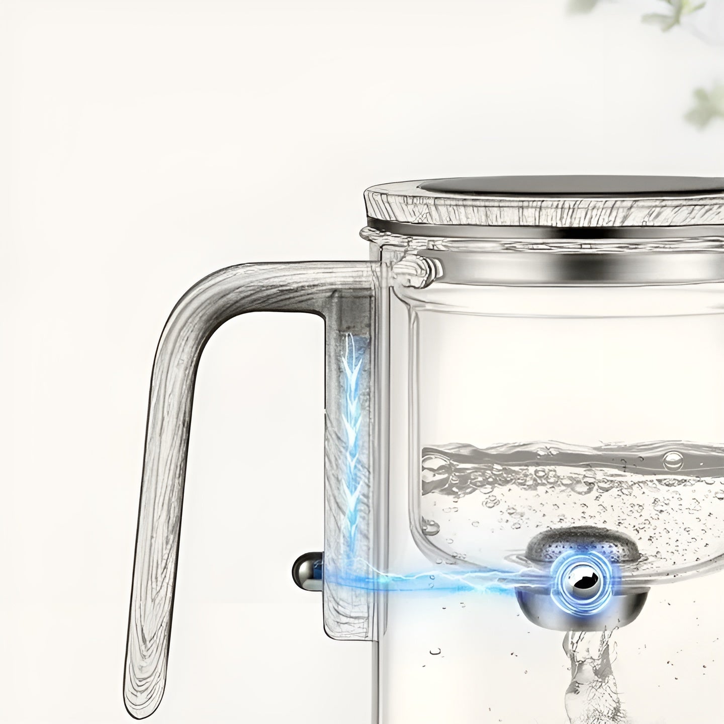 Teekanne aus Glas mit Holzgriff – Filter mit einem Klick | Ideal für loses Tee und Pu-Erh-Tee