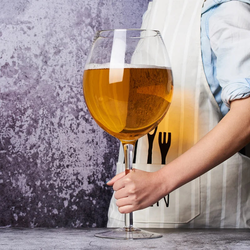 Riesiges 106-Unzen-Weinglas- und Bierkrug-Set – 3000 ml extra großes Kristallglas für Partys, Hochzeiten und Feiern