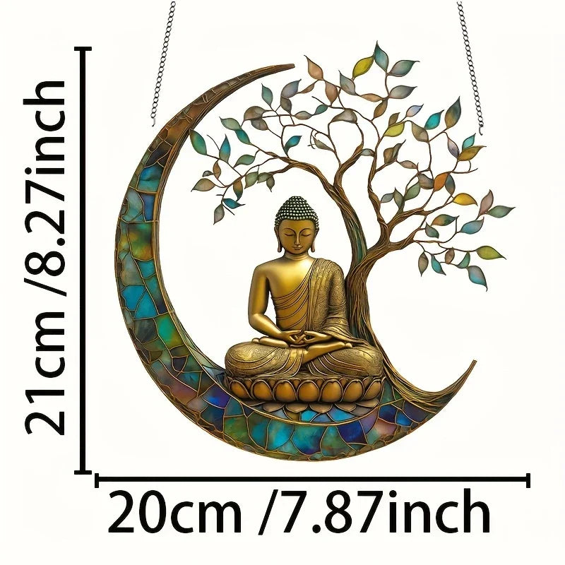 Brehn | Acryl Sonnenfänger ZenLight | 2D Buddha Dekor | Fenster- & Wohnaccessoire | Spirituelles Raumdesign