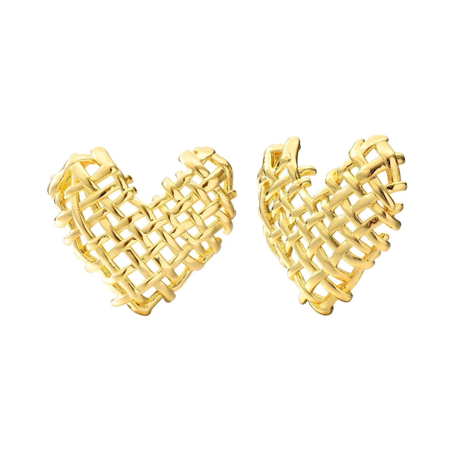 Brehn | 14k geflochtene Herzohrringe