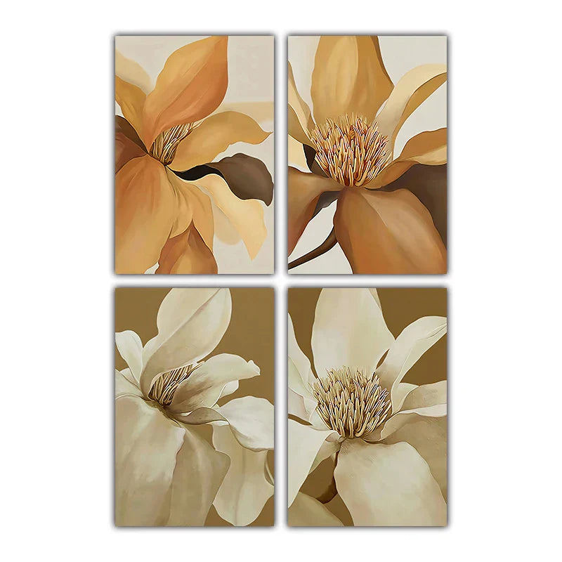 Große abstrakte florale Wandkunst feine Kunstleinwanddrucke moderne Botanikbilder für Wohnzimmer Esszimmer Schlafzimmer Kunstdekoration | Brehn