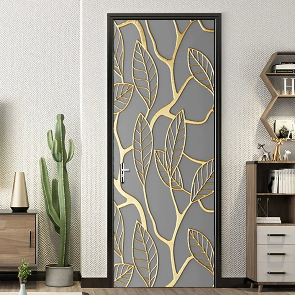 Moderne abstrakte Perlen geometrische Türaufkleber Mural abnehmbar PVC Vinyl Peel N Stick Wandkunst Mural Dekor für Innentüren Kreative DIY Wohnkultur | Brehn