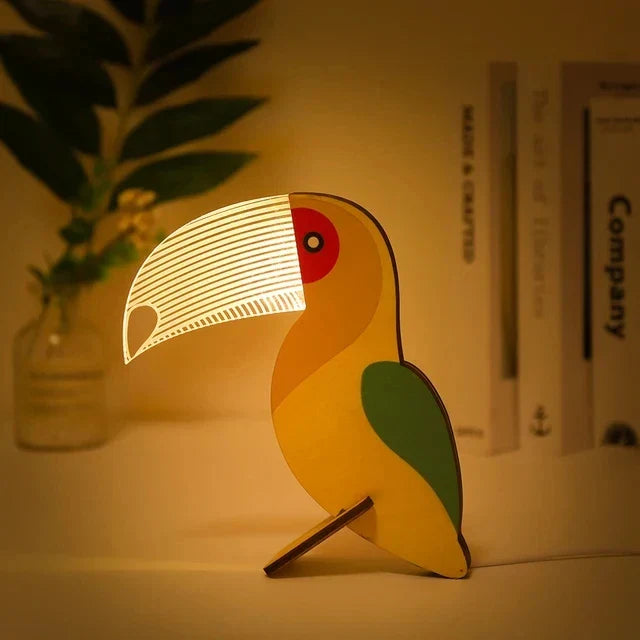 Brehn | Charmante Holztier LED Nachttischlampen