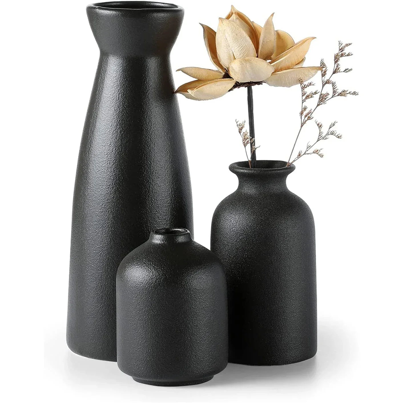 Aardstijl Keramik Vase Set aus 3 für moderne Boho-Interieurs | Brehn