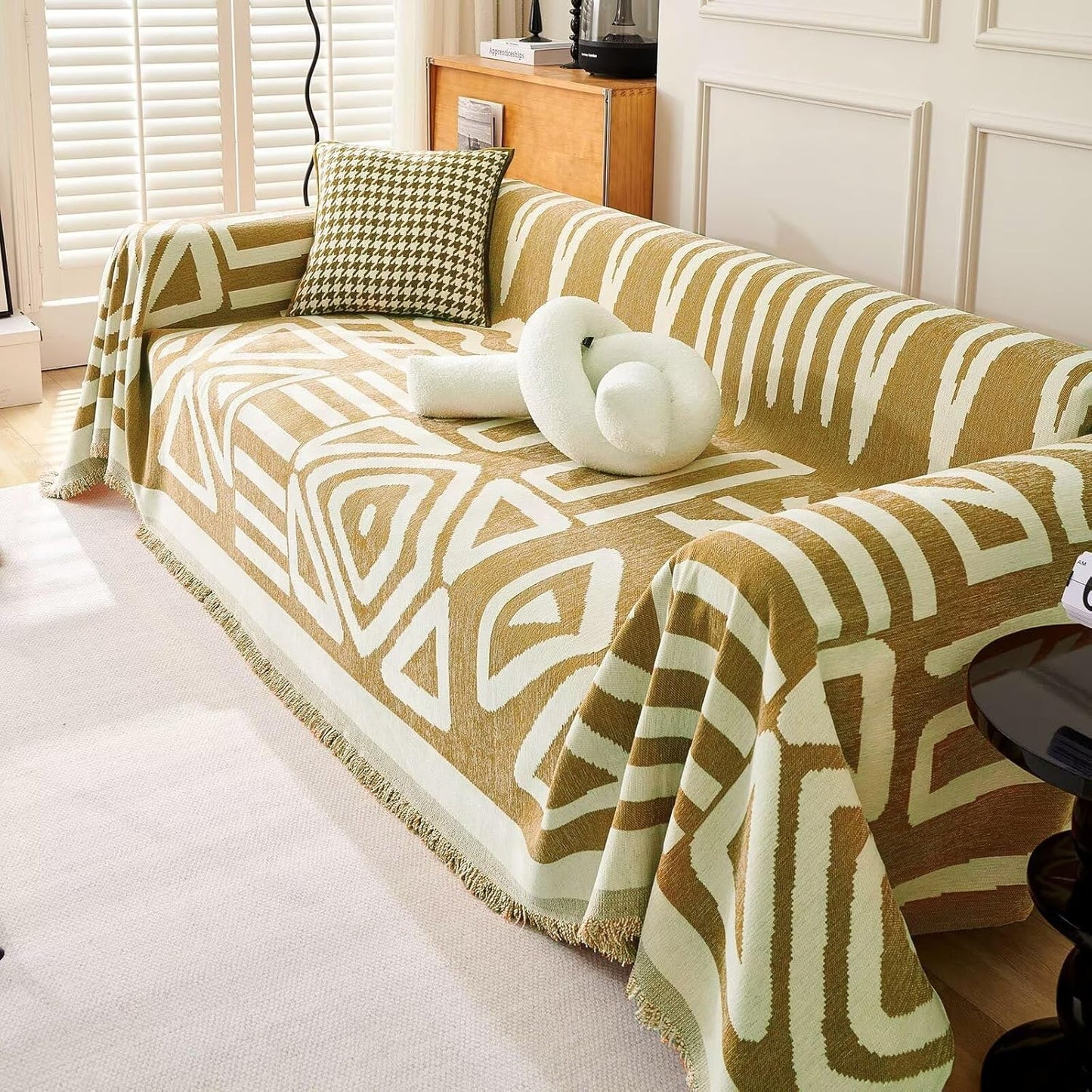 Geometrischer Boho-Stil Sofaüberzug - Modern, Stilvoll & Strapazierfähig Sofa Schutz | Brehn