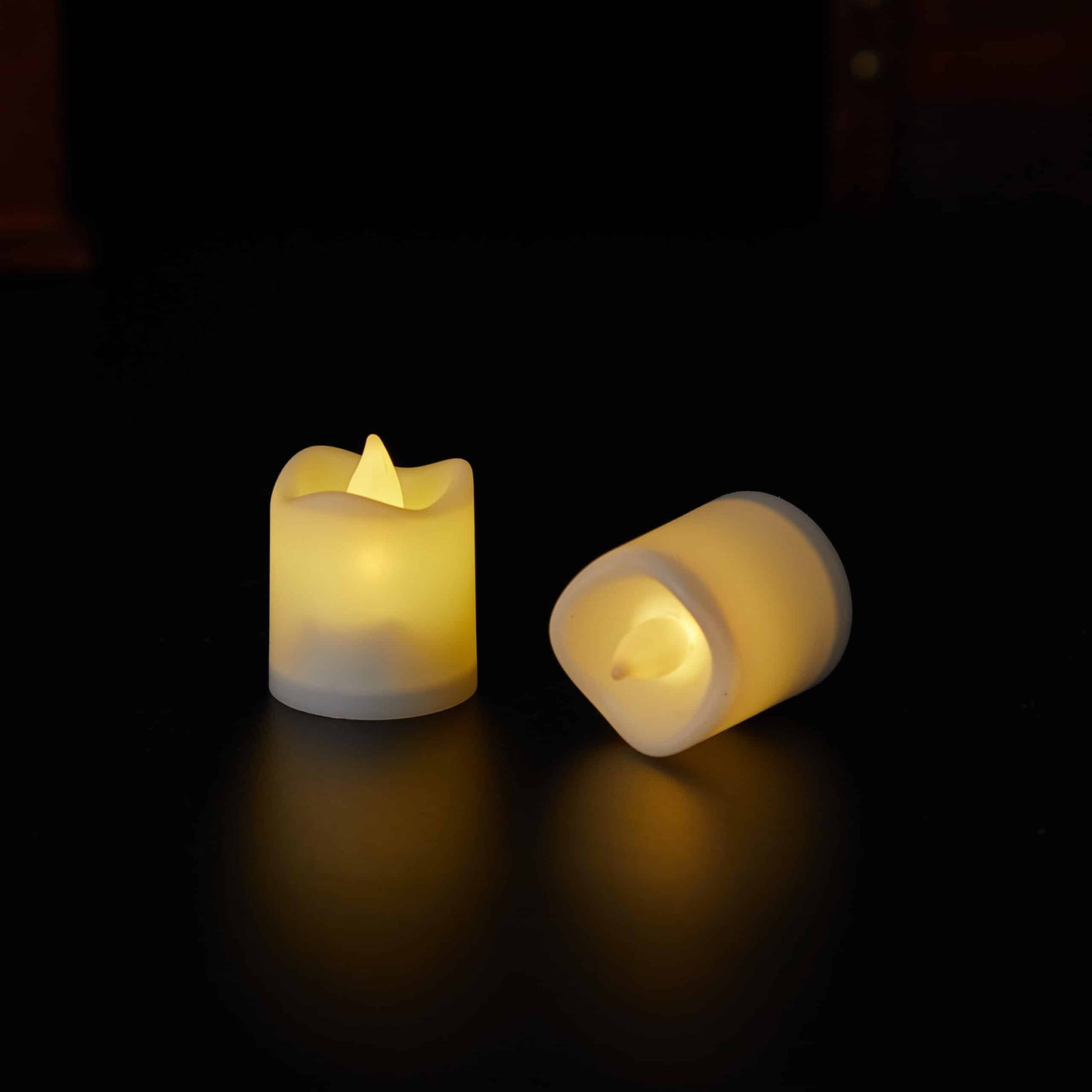 LED-Licht 6er-Pack mit 3D-Flamme - 4,5 cm - Weiß - | Brehn