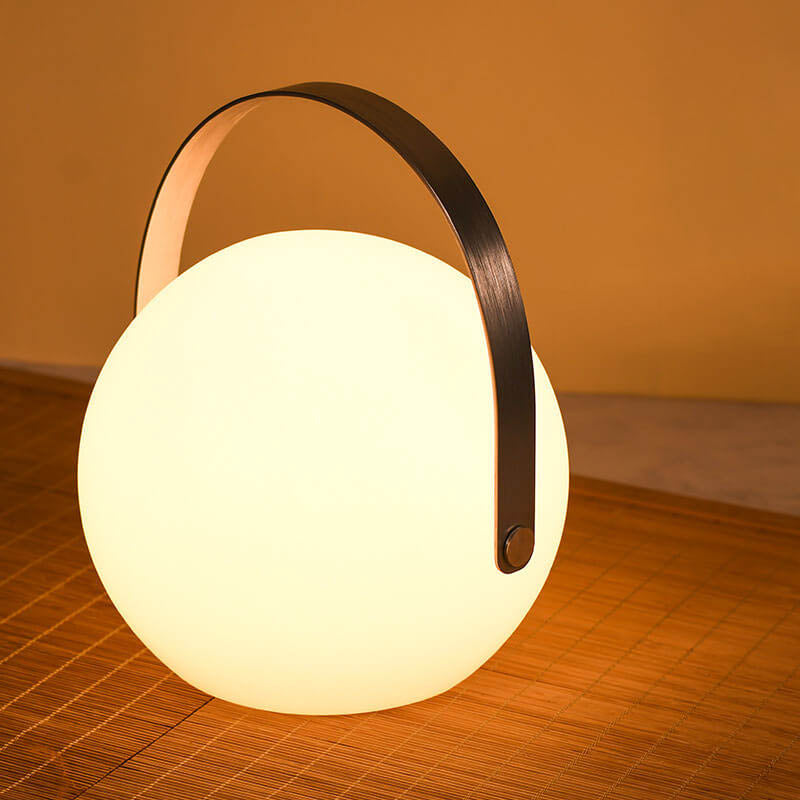 Moderne Einfachheit Kunststoff Runde Square Hand LED Tischlampe Für Outdoor Patio | Brehn