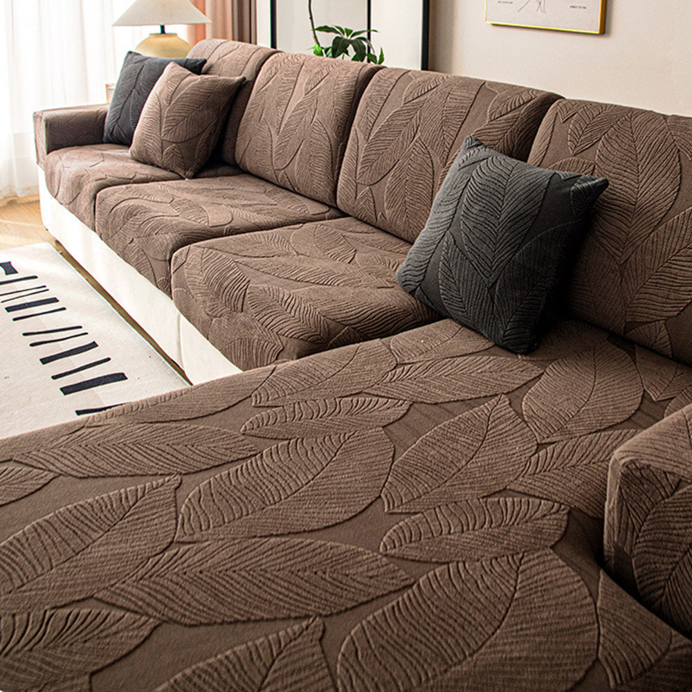 Moderne Blatt Jacquard Wasserdichte Anti-Kratzer Couchbezug | Brehn