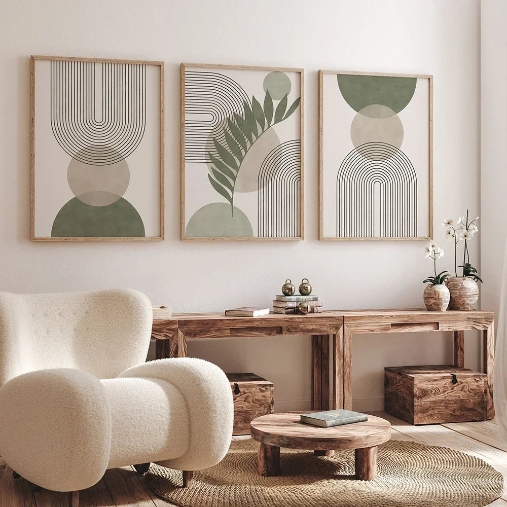 Salbeigrün Beige Minimalistische Abstrakte Botanische Wandkunst Feine Kunst Leinwanddrucke Bilder Für Wohnzimmer Esszimmer Nordische Wohnkultur | Brehn