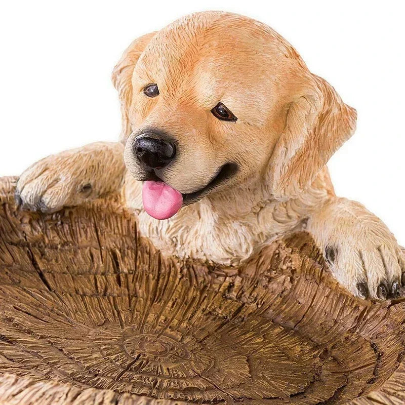 Brehn | Golden Retriever Welpen Vogelbad Gartenstatue