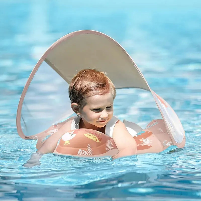 Solaboo Baby-Schwimmring | Mit UV-Schutzdach und Stütze | Aufblasbar und sicher | Ab 6 Monaten
