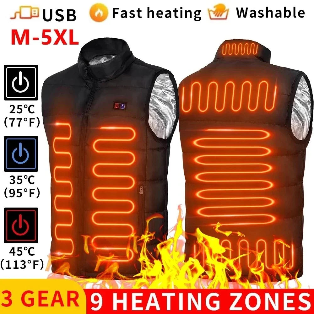 Brehn | beheizte Jacke mit 9 Heizzonen | USB-Heizjacke für Frauen & Männer | Graphene-Heiztechnologie für Outdoor, Camping & Sport | ThermoVenture