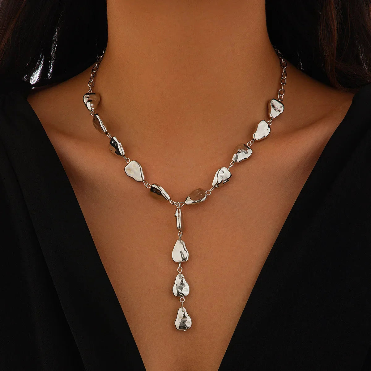 Brehn | Moderne Stein inspirierte Lariat-Halskette
