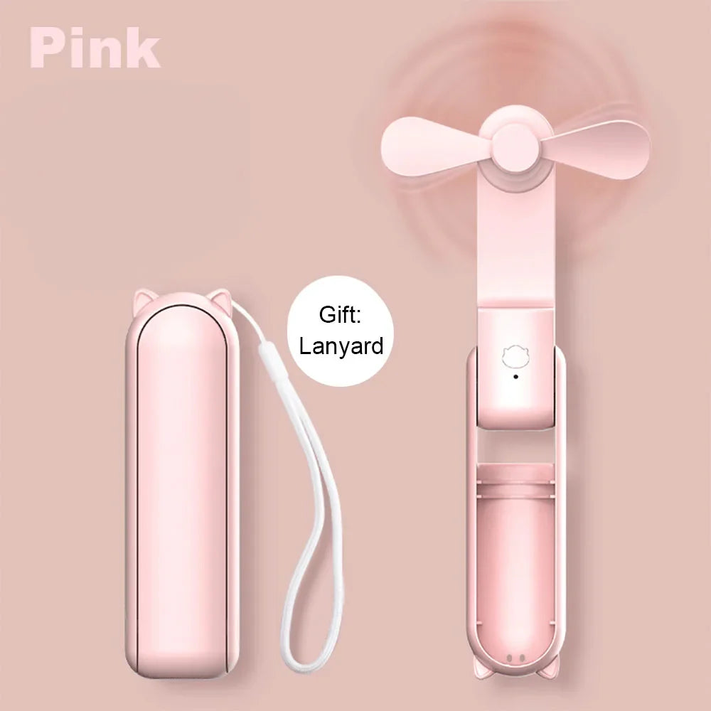 Tragbarer Mini-Handventilator – Wiederaufladbarer faltbarer Taschenventilator mit Batterie, kühlender Handventilator und Powerbank-Funktion | Brehn